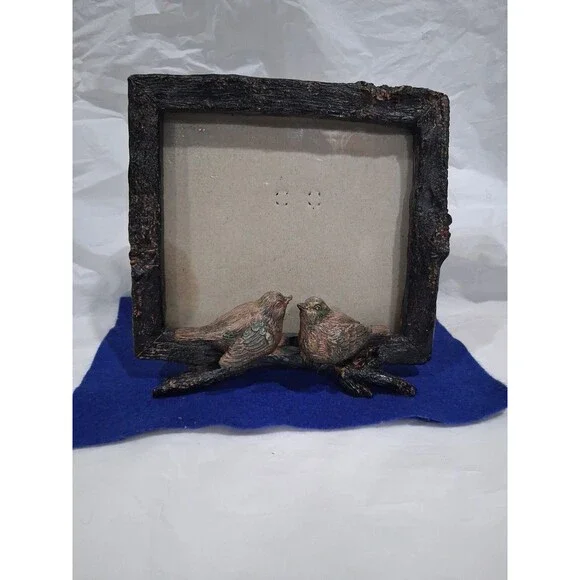 Bird Rustic Wood frame Rustic Birds Cabin Cottage Core Wood/resin 6x5 Photo