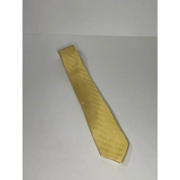 J S A Bank RESERVE Mens Yellow Herringbone‎ Necktie
