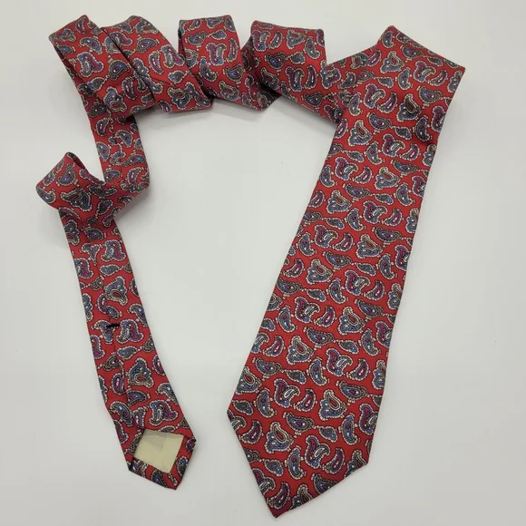 Liberty Of London Silk Tie Paisley Red Blue Vintage USA Made Classic