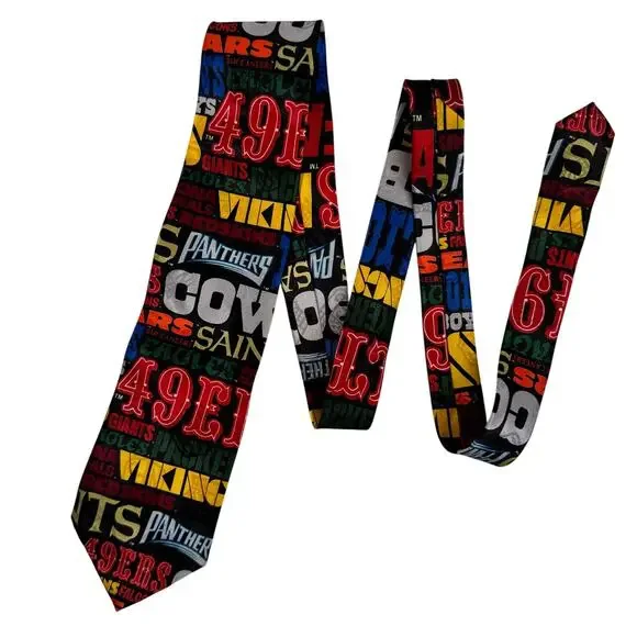 Team NFL Football Necktie Black Made in USA Tie Dallas Cowboys Kansas City Chief