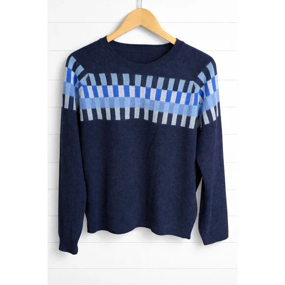 Scott & Scott London 100% Cashmere Navy Blue Pullover Sweater L