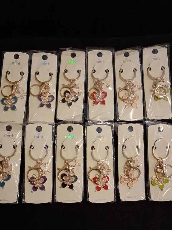 Mint- BLUE Butterfly Keychain Charm Assorted Colors