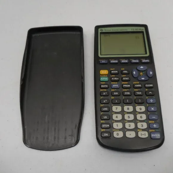 Texas Instruments TI-83 Plus Graphing Calculator With Cover Algebra Math - WORKS
