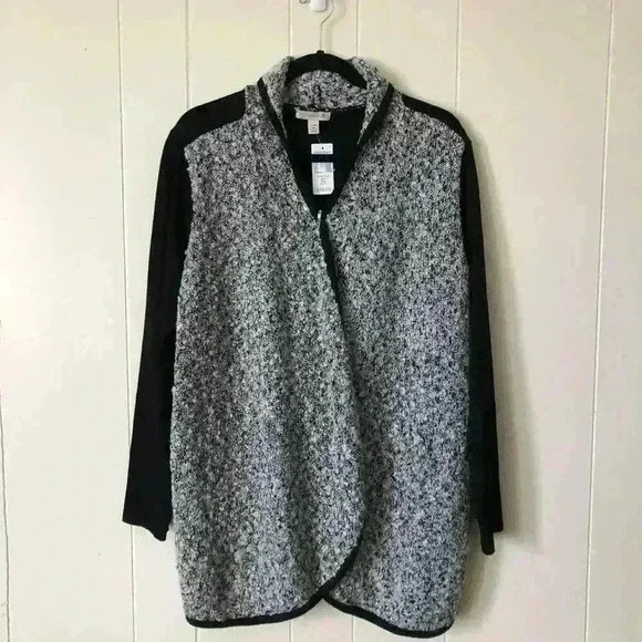 Dressbarn Open Front Acrylic Metallic Cardigan Size 2X
