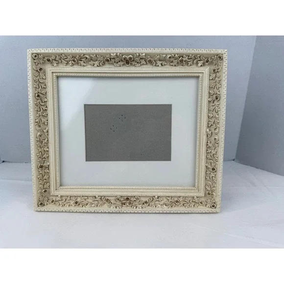 Vintage Ornate Cream Floral Picture Frame Victorian Style Tabletop Wall Decor‎