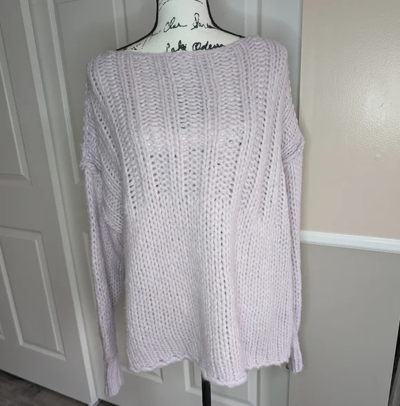 Free People Cozy Lavender Knit Sweater