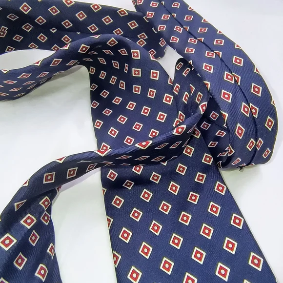 Christian‎ Dior Elegant Blue Geometric Patterned Tie