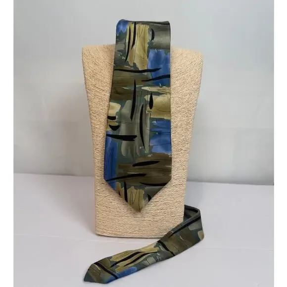 J Garcia Overlooking the Desert Silk Tie Collection 41 Olive Blue Limited Ed
