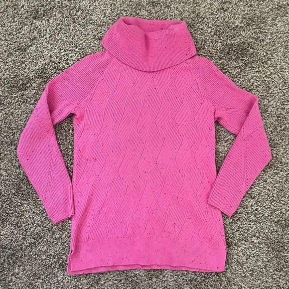 Talbots pink flecked turtleneck sweater women’s size Small