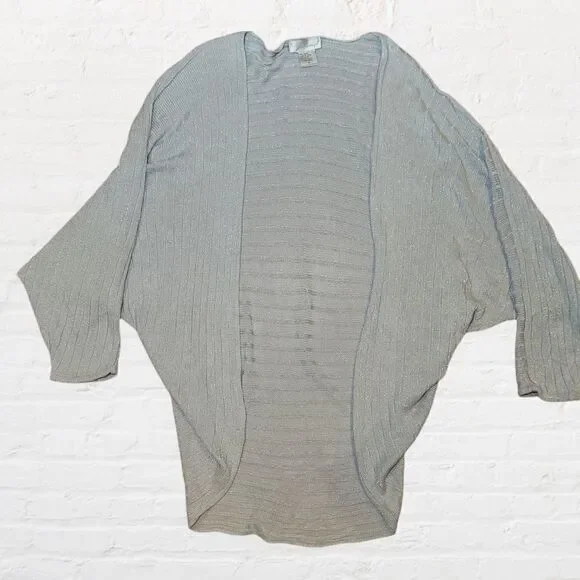 Spiegel Silver Dolman Sleeved Open Cardigan, Women's Size XL