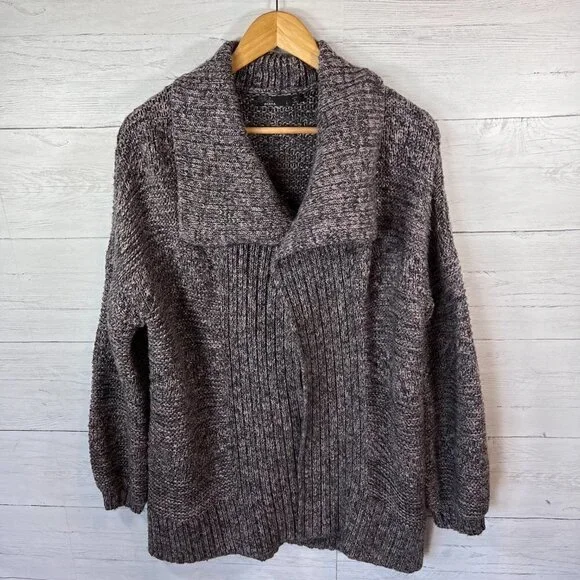 Prana Duster Cardigan Womens Size Large Magnet Grey Sukie Longline Alpaca & Wool