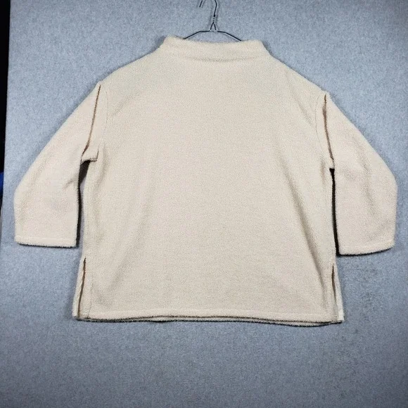 Ava & Viv 3X Plus Cream Fleece Pullover Sweater Mock Neck Cozy‎ Loungewear