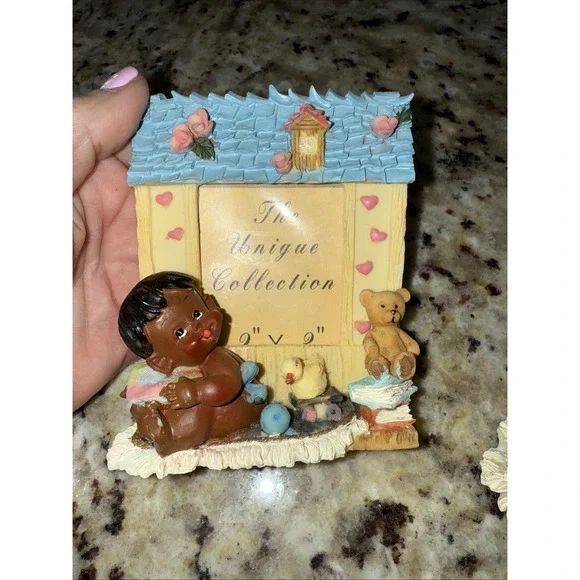 African-American Baby Boy Frame Blue Nursery Decor‎ 2 x 3 inches.