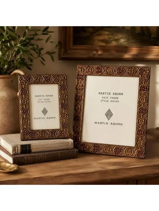 Vintage Martin Aborn Picture Frame Set 5x7 & 8x10 Ornate Gold Bronze