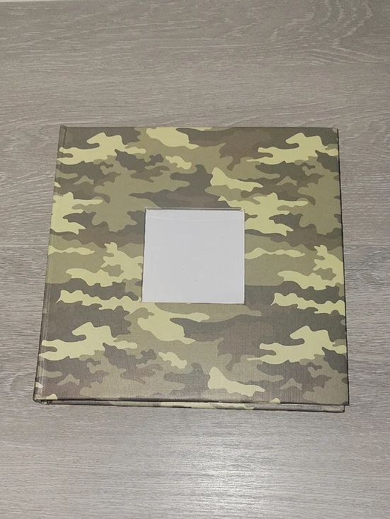 Camo Pattern Square Photo Album - Green & Tan