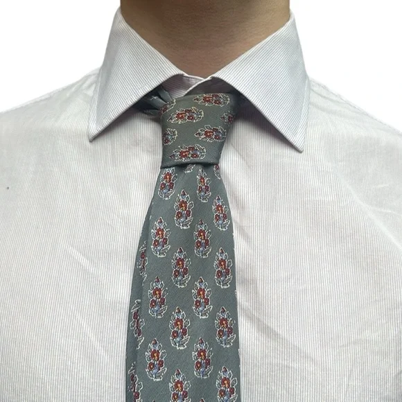 Valentino Vintage Gray Silk Tie