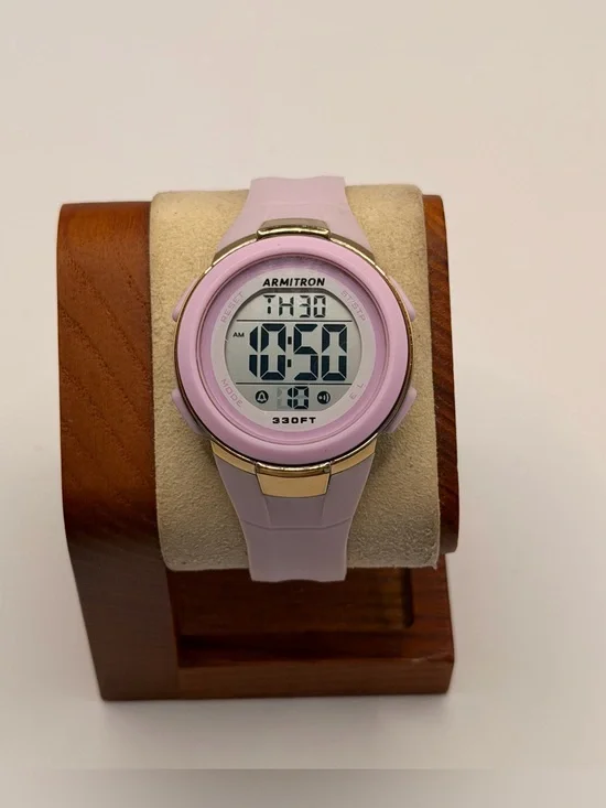 Armitron Digital Alarm Chrono Watch 45/7126 Women 100m Pink/gold Tone‎