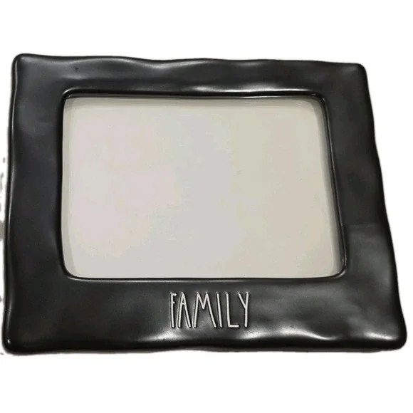 Rae Dunn Black Ceramic FAMILY 5x7 Picture Frame Artisan Coll Magenta Farmhouse