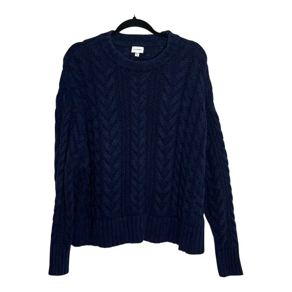 LA Hearts‎ Navy Blue Cable Knit Cotton Sweater Crew Neck One Size RN090233