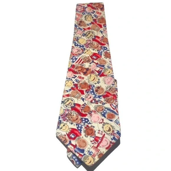 Men’s Multicultural Whimsical Kids Neck Tie OS
