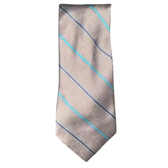 Vintage Black Smith Mens Silk‎ Blend Striped Necktie Geometric Made USA