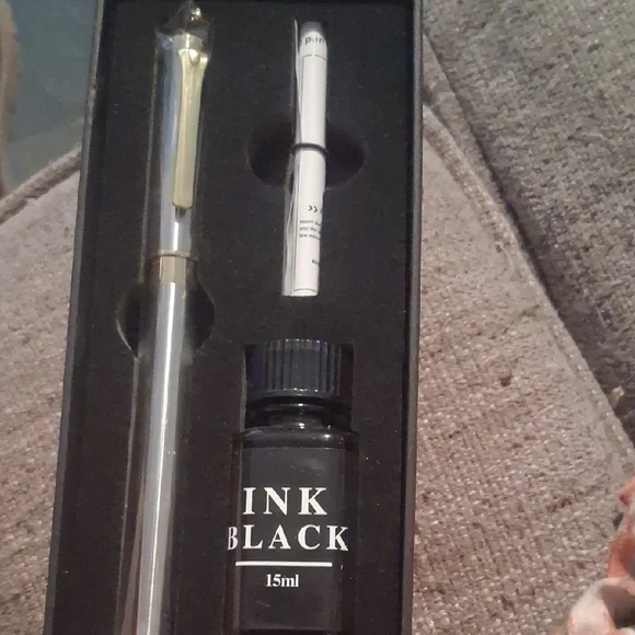 Chateau Avant Silver Pen & Black Ink Set NIB