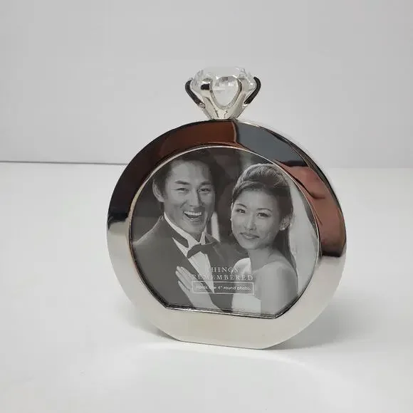Things Remembered silver tone engagement /wedding frame --Some wear