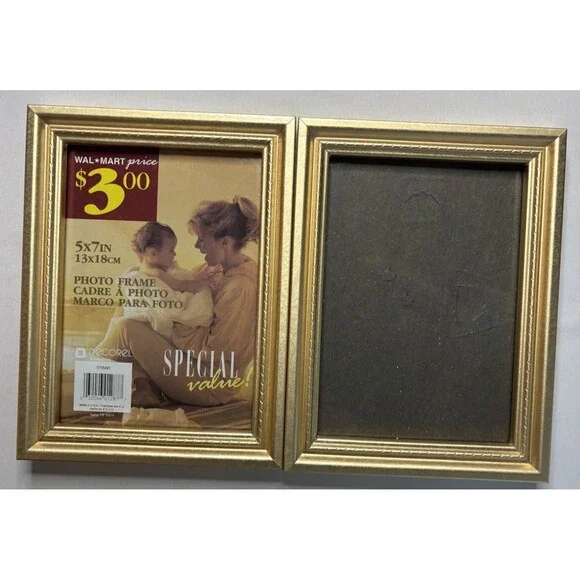 Picture Frames 5 X 7 New Metallic Gold In Color Matching Set Hanging Or Table
