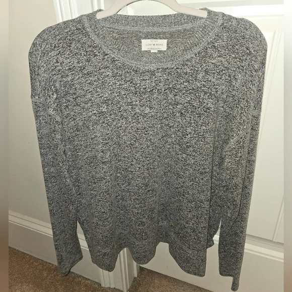 🌟EUC LUCKY BRAND GRAY LONG SLEEVE SWEATER SIZE SMALL