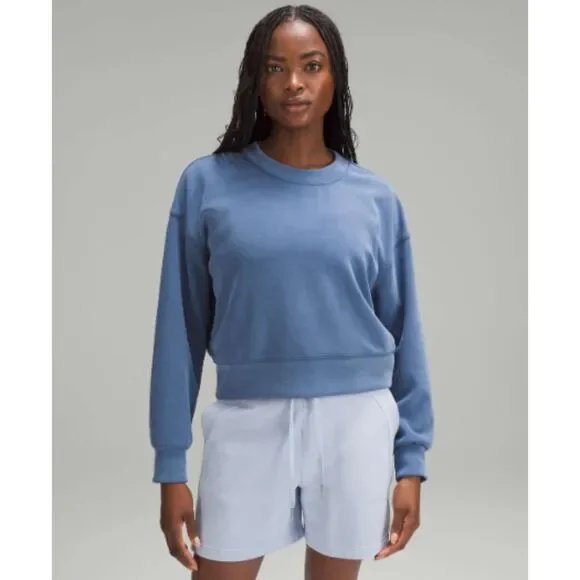 Lululemon Perfectly Oversized Cropped Crew Softstreme Pitch Blue 4
