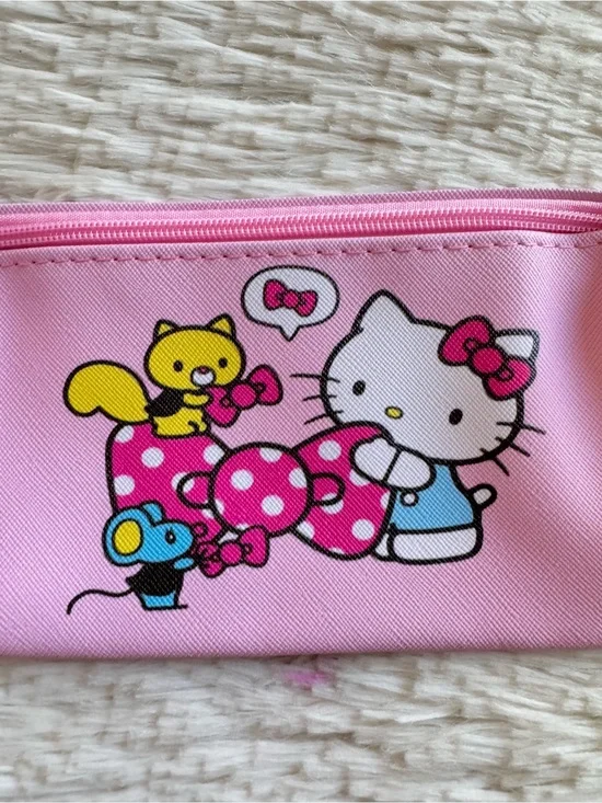 Hello Kitty Pink Canvas Pencil Case - Cute Cat Design