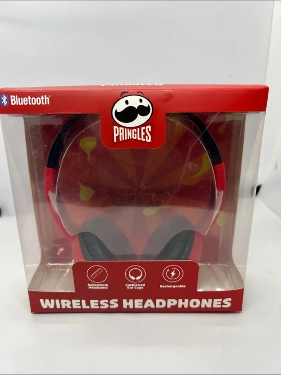 Pringle Red Wireless Bluetooth Headphones with Cushioned Ear Cups