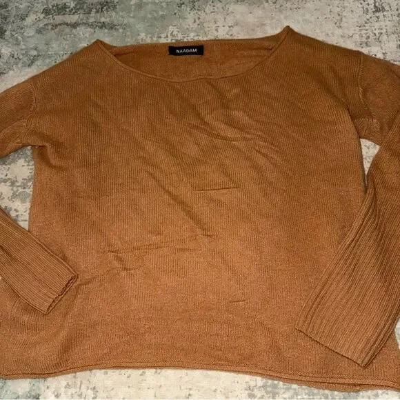 NAADAM Women's Tan cashmere Crew Neck Sweater