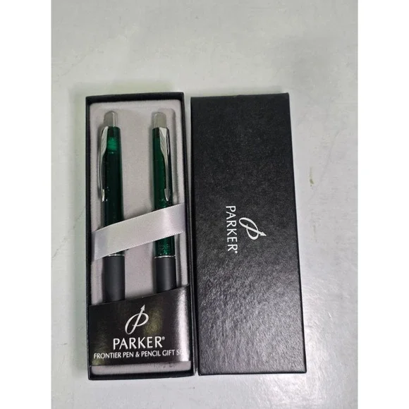 Vintage Parker 21 Black Fountain Pen And Pencil Set In Box