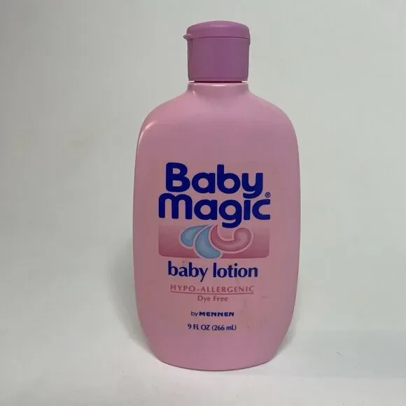 Pink Baby Magic Lotion 9oz Bottle by Mennen Movie Prop VTG 80s 90s Partial READ