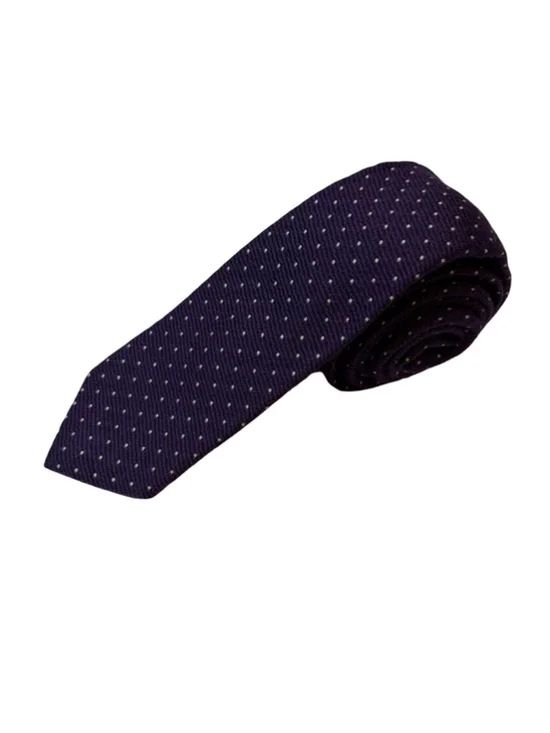 J Crew Wool Tie Purple Polka Dot Handmade USA Classic Ivy Preppy Mens