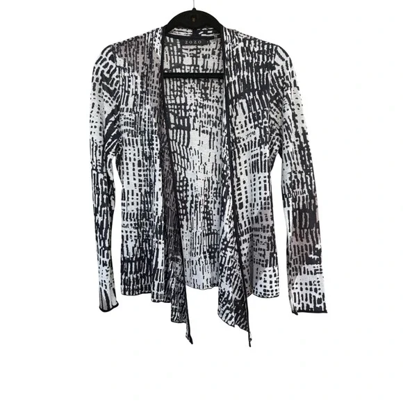 ZOZO Womens Abstract‎ Geometric Open Front Cardigan Small Handkerchief Layering