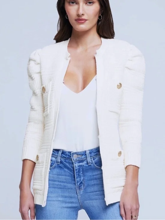 L'AGENCE Marina Textured Cardigan - Size Medium