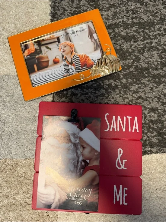 Holiday photo frames, 4x6 / 6x4, Thanksgiving / fall and Christmas / Santa