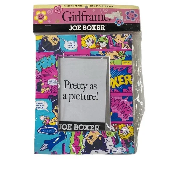 Vintage 2002 Joe Boxer Girlframe Girl Comic Picture Frame Fits 3.5