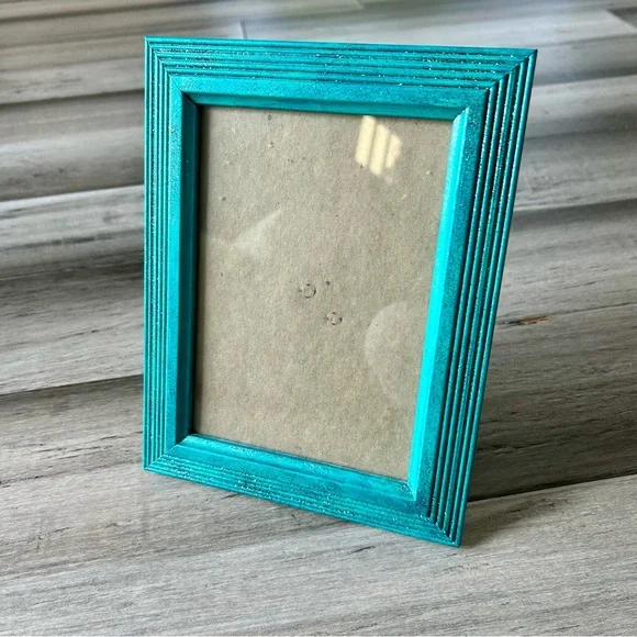 💸 5/20 Hand-painted Teal Turquoise Glitter Picture Frame 5 x 7