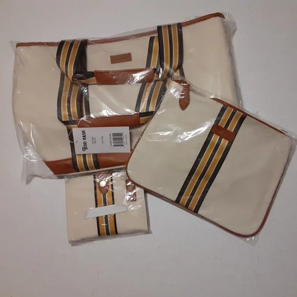Tedd Nash Tote Carry All Passport Wallet Set