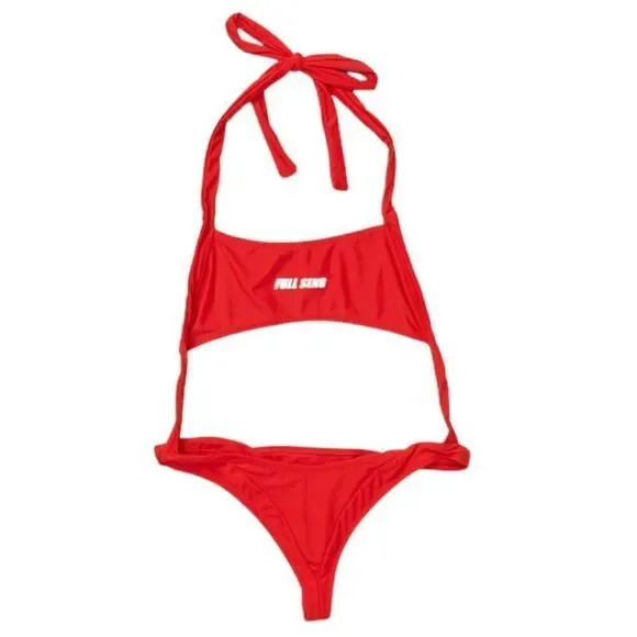 NEW NELK BOYS FULL SEND Women’s Swimsuit Red Cut‎ Out One Piece M