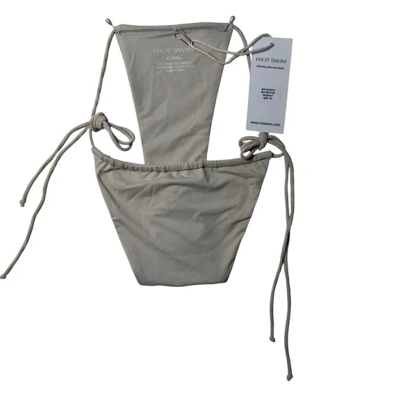 Riot Swim Bixi Bottom Women Small Coconut Excellent Side Tie Bikini Swimwear