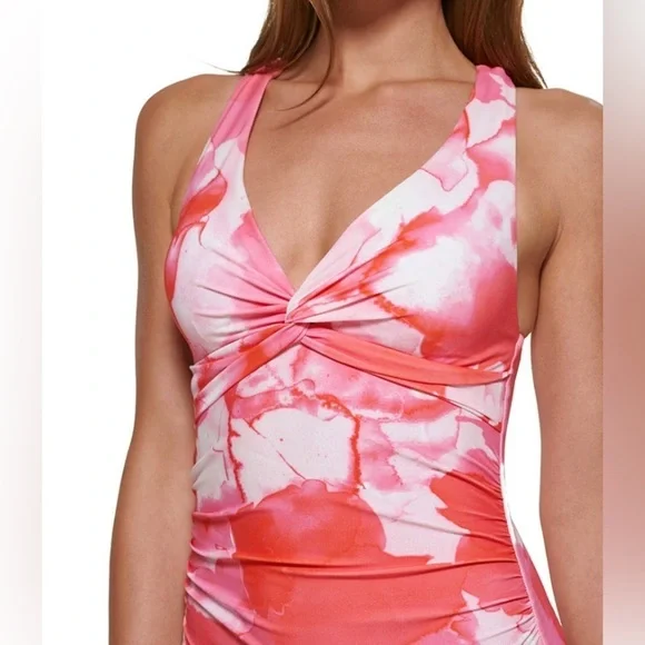 Calvin Klein Women's Tie-Dye Strappy-Back One-Piece Swimsuit SIZE: 16