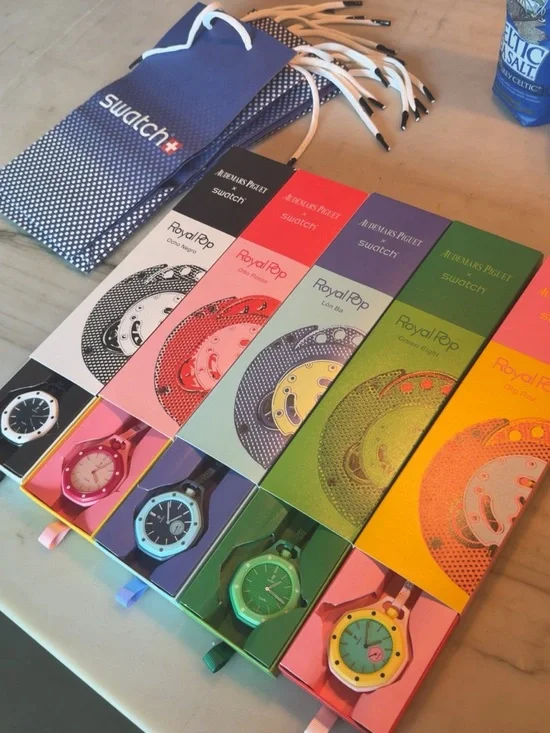 Swatch x AP Royal Pop Pink, Blue, Green, Yellow, Black