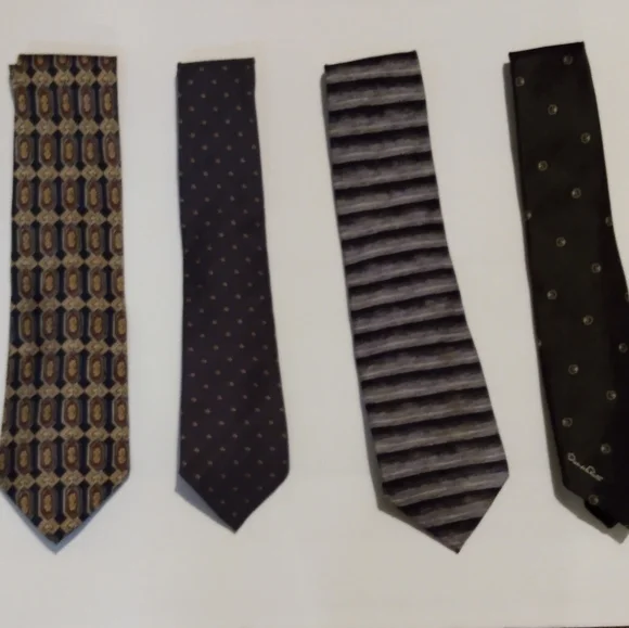 4 Silk Ties, Claybrooke, Gino Pompeii, Stafford, Oscar De La Renta, pre-owned