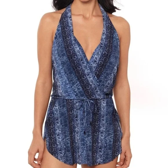 Magicsuit | Ellie Via‎ Roma Halter V-Neck Swim Dress