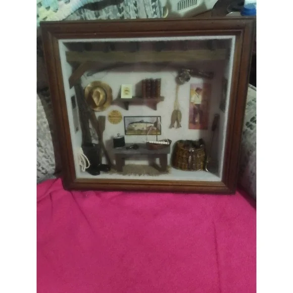 Minnesota Trout Fishing Shawdow Box Wood Framed Cabinet Demensions Are 15