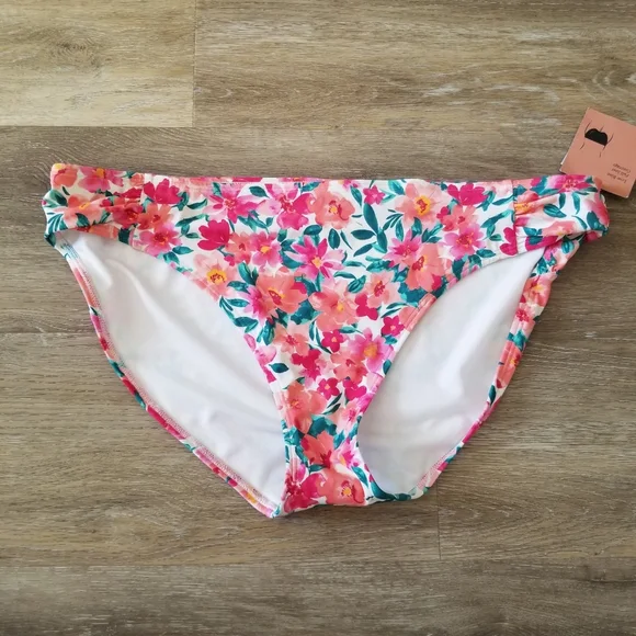 NWT Shade & Shore Floral Low Rise Full Coverage Bikini Bottom Size XL